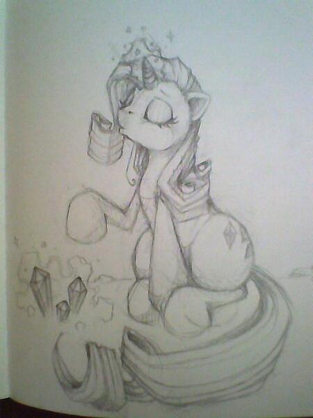 Size: 480x640 | Tagged: artist:stoney pony, derpibooru import, photo, rarity, safe, sketch, traditional art