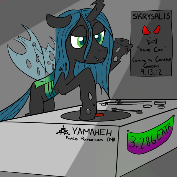 Size: 1000x1000 | Tagged: artist:rapidstrike, changeling, changeling queen, derpibooru import, female, queen chrysalis, safe