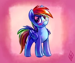 Size: 900x760 | Tagged: angry, artist:whitediamonds, blushing, derpibooru import, embarrassed, gradient background, looking up, rainbow dash, safe, solo, standing, tsunderainbow, tsundere