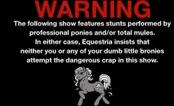 Size: 583x357 | Tagged: derpibooru import, jackass, parody, ponies: the anthology, safe