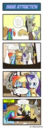 Size: 660x1914 | Tagged: safe, artist:reikomuffin, derpibooru import, applejack, derpy hooves, discord, rainbow dash, rarity, pegasus, pony, comic, female, mare