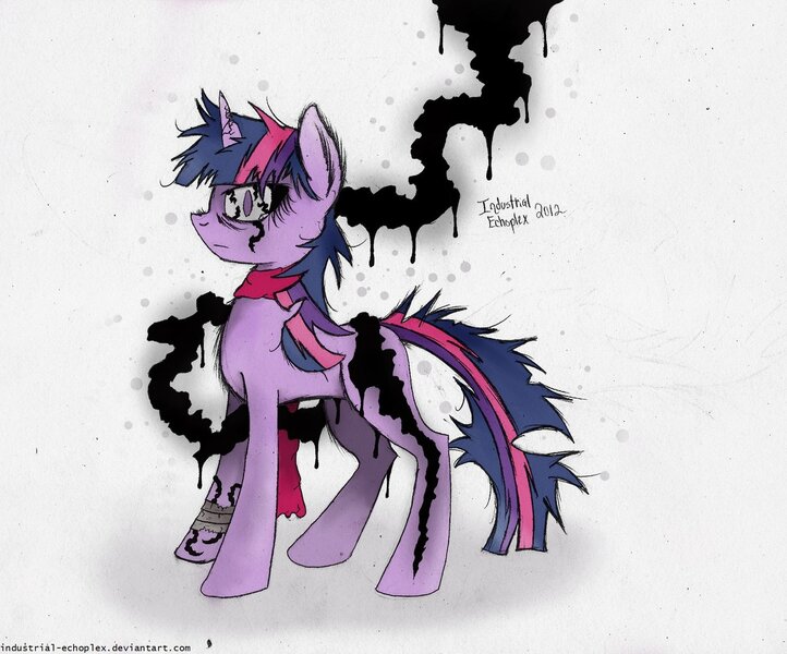 Size: 1280x1064 | Tagged: artist:industrial-echoplex, corrupted, derpibooru import, grimdark, twilight sparkle, zalgo