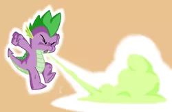 Size: 1600x1050 | Tagged: artist:ponchuzn, derpibooru import, dragon, fire, fire breath, green fire, male, safe, solo, spike