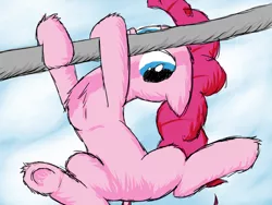 Size: 1600x1200 | Tagged: artist:datgmfreak, derpibooru import, fluffy, hanging, pinkie pie, safe, solo