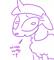 Size: 536x590 | Tagged: artist:the weaver, derpibooru import, ewe, floppy ears, horn, looking at you, monochrome, safe, sheep, simple background, smiling, solo, species swap, twilight sparkle, white background, wide eyes