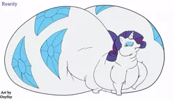 Size: 835x489 | Tagged: artist:guyfuy, colored sketch, derpibooru import, fat, impossibly large butt, morbidly obese, obese, plot, pun, raritubby, rarity, rearity, safe