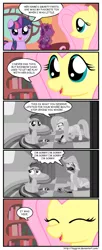 Size: 800x1955 | Tagged: artist:teygrim, comic, crying, cute, derpibooru import, dialogue, doll, filly, fluttershy, grimcute, implied abuse, implied childhood issues, implied flutterbuse, lipstick, mood whiplash, rainbow dash, sad, semi-grimdark, smarty pants, twilight sparkle, vulgar