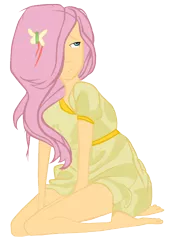 Size: 500x667 | Tagged: artist:grendo11, clothes, derpibooru import, dress, fluttershy, humanized, safe