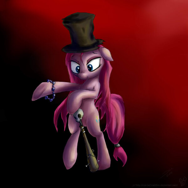 Size: 900x900 | Tagged: artist:rule1of1coldfire, derpibooru import, hat, pinkamena diane pie, pinkie pie, safe, top hat, voodoo