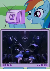 Size: 734x1032 | Tagged: safe, derpibooru import, rainbow dash, pony, breakdown, exploitable meme, meme, silas, transformers, tv meme