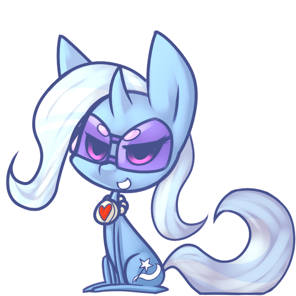 Size: 1000x1000 | Tagged: artist:ask-sadistic-rarity, artist:florecentmoo, cat, derpibooru import, glasses, grin, safe, smiling, species swap, trixie