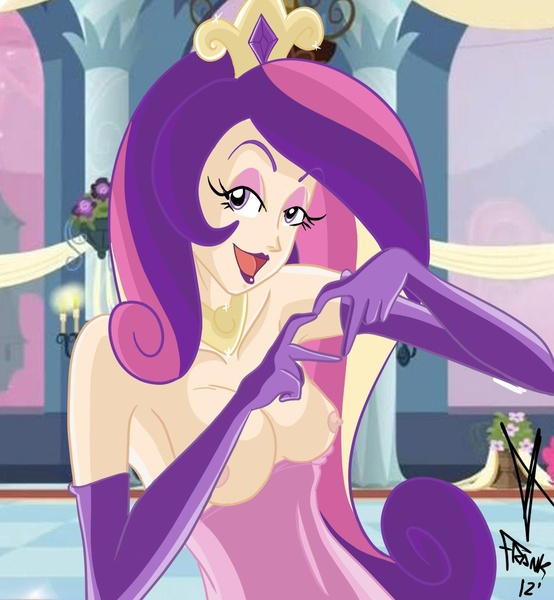 Size: 1063x1152 | Tagged: armpits, artist:frankaraya, breasts, busty princess cadance, cleavage, clothes, derpibooru import, evening gloves, eyeshadow, female, heart symbol, humanized, looking at you, makeup, nipples, nudity, princess cadance, questionable, skinny, stupid sexy princess cadance, topless