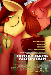 Size: 863x1280 | Tagged: source needed, useless source url, safe, artist:dcencia, derpibooru import, big macintosh, braeburn, earth pony, pony, braemac, brokeback mountain, gay, incest, male, shipping, stallion