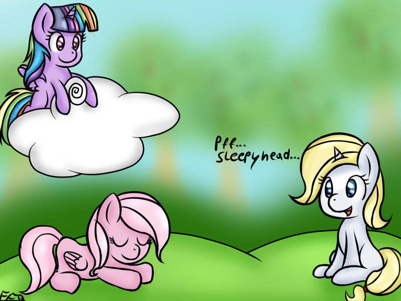 Size: 1200x900 | Tagged: safe, artist:freefraq, derpibooru import, oc, oc:aurora blast, oc:candy cloud, oc:golden apple, unofficial characters only, alicorn, pony, fanfic, magical lesbian spawn, my little mommies, offspring, parent:applejack, parent:fluttershy, parent:pinkie pie, parent:rainbow dash, parent:rarity, parent:twilight sparkle, parents:flutterpie, parents:rarijack, parents:twidash