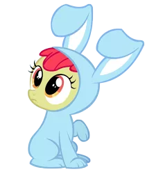 Size: 5000x5895 | Tagged: absurd resolution, apple bloom, artist:linksfanponies, bunny bloom, bunny costume, clothes, derpibooru import, safe, simple background, transparent background, vector