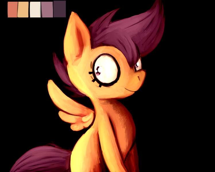 Size: 1280x1024 | Tagged: artist:spanish-scoot, derpibooru import, safe, scootaloo, solo