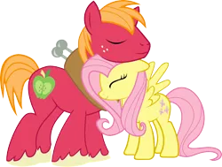 Size: 3102x2342 | Tagged: safe, artist:asdflove, derpibooru import, big macintosh, fluttershy, earth pony, pony, fluttermac, high res, male, shipping, simple background, stallion, straight, transparent background, vector