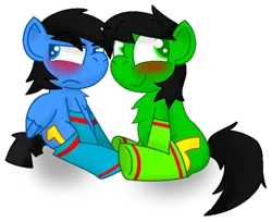 Size: 500x408 | Tagged: derpibooru import, percy, ponified, safe, thomas, thomas the tank engine