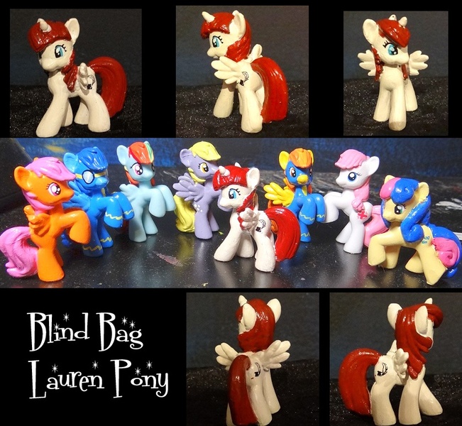 Size: 838x772 | Tagged: safe, artist:stripeybelly, derpibooru import, bon bon, derpy hooves, nurse redheart, rainbow dash, spitfire, sweetie drops, oc, oc:fausticorn, pony, custom, irl, lauren faust, photo, toy