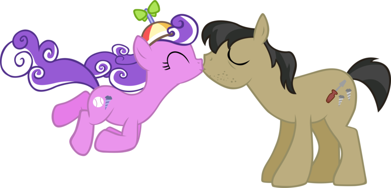 Size: 7173x3452 | Tagged: artist:astringe, derpibooru import, eyes closed, female, floating, jack hammer, kissing, male, safe, screwball, screwhammer, shipping, simple background, straight, transparent background