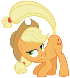 Size: 4412x4894 | Tagged: absurd resolution, applejack, artist:dentist73548, bedroom eyes, derpibooru import, lip bite, plot, suggestive