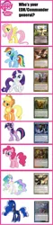 Size: 1124x4740 | Tagged: applejack, comparison chart, derpibooru import, fluttershy, magic the gathering, mane six, pinkie pie, princess celestia, princess luna, rainbow dash, rarity, safe, twilight sparkle