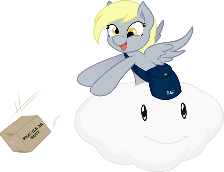 Size: 7677x5913 | Tagged: safe, artist:joey darkmeat, artist:tim015, derpibooru import, derpy hooves, pegasus, pony, absurd resolution, female, fragile, lakitu, lakitu cloud, mare, package, riding, simple background, solo, super mario bros., transparent background, vector