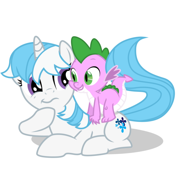 Size: 3000x3000 | Tagged: safe, artist:sunley, derpibooru import, majesty, spike (g1), dragon, pony, unicorn, duo, female, g1, g1 to g4, g4, generation leap, high res, mare, palette swap, prone, recolor, simple background, solo, transparent background