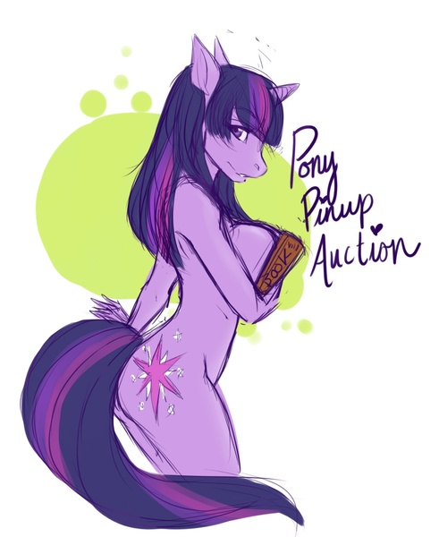 Size: 950x1160 | Tagged: anthro, artist:tatious, book, breasts, busty twilight sparkle, covering, derpibooru import, female, nudity, questionable, sideboob, twilight sparkle