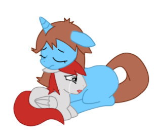 Size: 314x274 | Tagged: artist:eifi--copper, blue, crying, derpibooru import, pokémon special, ponified, safe, silver, snuggling