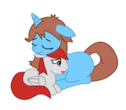 Size: 314x274 | Tagged: artist:eifi--copper, blue, crying, derpibooru import, pokémon special, ponified, safe, silver, snuggling