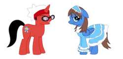 Size: 685x331 | Tagged: artist:eifi--copper, derpibooru import, pokémon, pokémon special, ponified, ruby, safe, sapphire