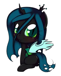 Size: 1435x1795 | Tagged: artist:kloudmutt, changeling, changeling queen, chibi, cute, cutealis, derpibooru import, female, nymph, queen chrysalis, safe, simple background, transparent background, vector