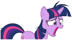 Size: 8000x4500 | Tagged: safe, artist:choopy, derpibooru import, twilight sparkle, pony, unicorn, lesson zero, absurd resolution, female, mare, messy mane, open mouth, shocked expression, simple background, solo, transparent background, unicorn twilight, vector, wide eyes