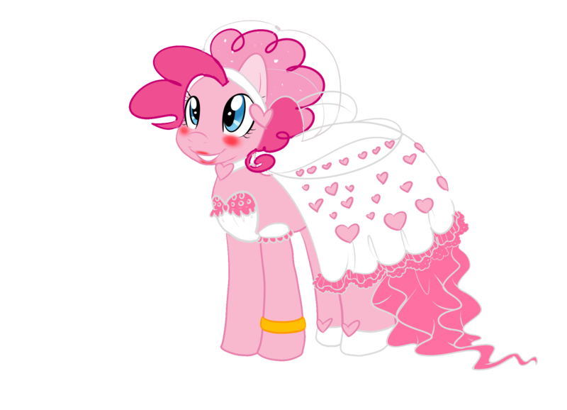 Size: 2016x1456 | Tagged: safe, artist:anaxboo, derpibooru import, pinkie pie, earth pony, pony, blushing, clothes, cute, dress, female, mare, pretty, wedding dress