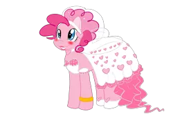 Size: 2016x1456 | Tagged: safe, artist:anaxboo, derpibooru import, pinkie pie, earth pony, pony, blushing, clothes, cute, dress, female, mare, pretty, wedding dress