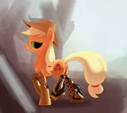 Size: 1298x1155 | Tagged: amputee, applejack, artist:underpable, artist:underpable, cyborg, derpibooru import, prosthetics, safe, solo