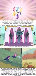 Size: 645x1352 | Tagged: a canterlot wedding, applejack, changeling, changeling queen, derpibooru import, edit, edited screencap, elements of harmony, female, fluttershy, idea, meta, pinkie pie, queen chrysalis, rainbow dash, rarity, safe, screencap, text, theory, twilight sparkle