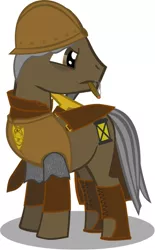 Size: 635x1023 | Tagged: armor, badge, derpibooru import, discworld, helmet, ponified, safe, sam vimes