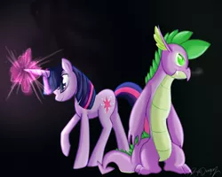 Size: 1000x800 | Tagged: artist:roxdragonz, derpibooru import, safe, spike, twilight sparkle