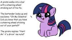 Size: 1194x668 | Tagged: derpibooru import, female, filly, filly twilight telling an offensive joke, international talk like a pirate day, meme, robot chicken, solo, solo female, suggestive, twilight sparkle