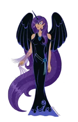 Size: 3793x5916 | Tagged: artist:silverarrow87, collarbone, cutie mark, derpibooru import, fanfic:past sins, horned humanization, humanized, oc, oc:nyx, older, safe, signature, simple background, transparent background, unofficial characters only, winged humanization