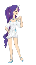Size: 452x808 | Tagged: safe, artist:zoe-productions, derpibooru import, rarity, human, clothes, female, horned humanization, humanized, simple background, solo, transparent background