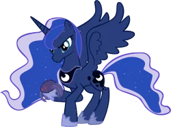 Size: 3907x2905 | Tagged: safe, artist:spinnyhat, derpibooru import, princess luna, alicorn, pony, spider, ethereal mane, female, high res, mare, simple background, solo, spread wings, starry mane, transparent background, vector, wings