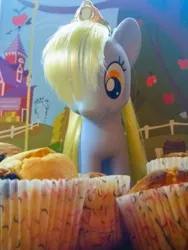 Size: 699x932 | Tagged: safe, artist:kiddysa-bunnpire, derpibooru import, derpy hooves, pegasus, pony, doll, female, food, irl, mare, muffin, photo, toy