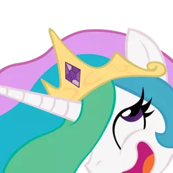 Size: 900x900 | Tagged: safe, artist:internationaltck, derpibooru import, princess celestia, pony, bust, female, looking up, mare, open mouth, portrait, simple background, smiling, solo, transparent background, trollestia, trollface, vector