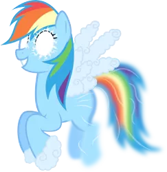 Size: 4850x5000 | Tagged: safe, artist:ambassad0r, derpibooru import, rainbow dash, air elemental, cloud pony, elemental, pegasus, pony, series:magic is powerful, absurd resolution, cloud wings, female, flying, glowing eyes, mare, simple background, solo, transformed, transparent background, white eyes