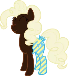 Size: 4782x5300 | Tagged: absurd resolution, artist:ambassad0r, candy, candy pony, chocolate, chocolate pony, derpibooru import, food, pinkie pie, safe, series:magic is powerful, simple background, solo, transformed, transparent background, white chocolate