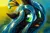 Size: 1200x800 | Tagged: safe, artist:kp-shadowsquirrel, derpibooru import, queen chrysalis, changeling, changeling queen, bust, deviantart link, female, image, looking back, open mouth, png, portrait, shiny, signature, solo