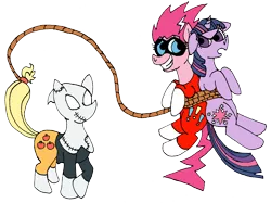 Size: 2598x1948 | Tagged: applejack, artist:midnight-cobra, candlejack, derpibooru import, freakazoid, lasso, parody, pinkazoid, pinkie pie, safe, twilight sparkle